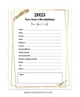 2025 New Year Resolutions